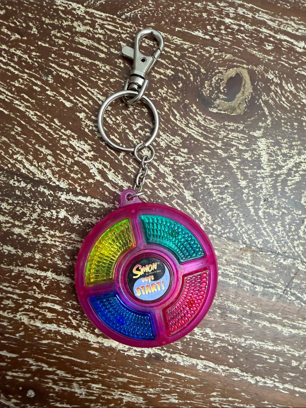 Hasbro Simon Says Keychain — Pink, Yellow, Green, Blue, Red